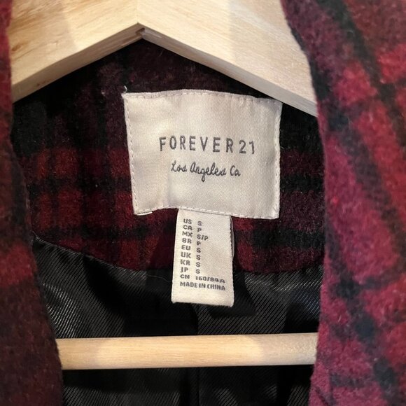 Forever 21 Plaid Structured Peacoat - Picture 3 of 5